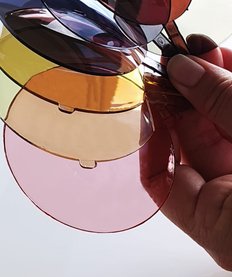 Sunglass lenses in different colours